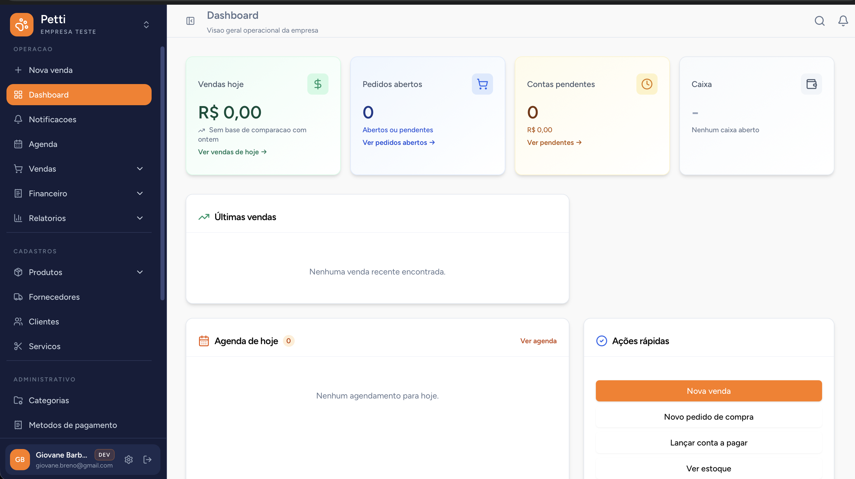 Petti — Dashboard